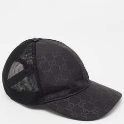 Gucci Black GG Nylon & Mesh Baseball Cap XL