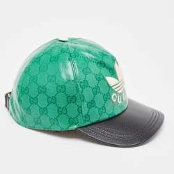 Gucci X Adidas Green GG Supreme Coated Canvas Baseball Cap S