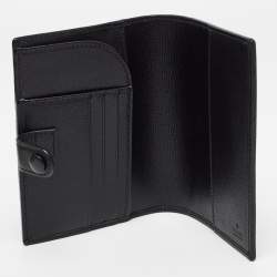 مملوكة مسبقًا Gucci Black GG Supreme Canvas Interlocking G Passport Holder