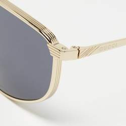Pre Owned Gucci Black/Gold GG0841S Aviator Sunglasses