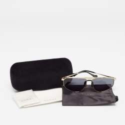 Pre Owned Gucci Black/Gold GG0841S Aviator Sunglasses