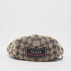 Pre Owned Gucci Beige Original GG Web Canvas Flat Cap XS