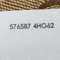Pre Owned Gucci Brown GG Monogram Leather Trim Canvas Bucket Hat L