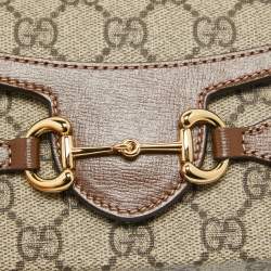 Gucci Beige/Brown GG Supreme Canvas Mini Horsebit 1955 Crossbody Bag