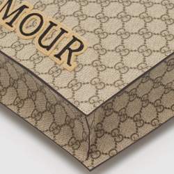 Gucci Beige GG Supreme Canvas L'Aveugle Par Amour Tote