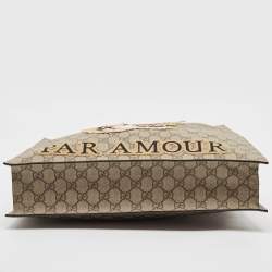 Gucci Beige GG Supreme Canvas L'Aveugle Par Amour Tote
