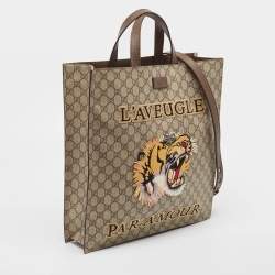 Gucci Beige GG Supreme Canvas L'Aveugle Par Amour Tote
