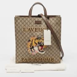 Gucci Beige GG Supreme Canvas L'Aveugle Par Amour Tote