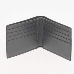 Pre Owned Gucci Grey GG Supreme Canvas and Leather Cut-Out Interlocking G Bifold Wallet