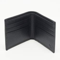 Pre Owned Gucci Black GG Canvas and Leather Bifold Wallet
