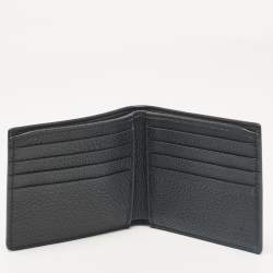 Gucci Black Leather Logo Bifold Wallet
