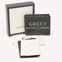 Gucci Black Leather Logo Bifold Wallet