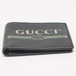 Gucci Black Leather Logo Bifold Wallet