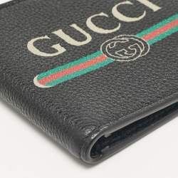 Gucci Black Leather Logo Bifold Wallet