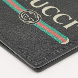 Gucci Black Leather Logo Bifold Wallet