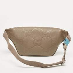 Gucci Khaki Green Guccissima Leather Jumbo GG Belt Bag