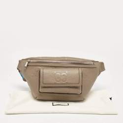 Gucci Khaki Green Guccissima Leather Jumbo GG Belt Bag
