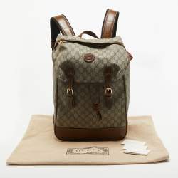 Gucci Brown/Beige GG Supreme Canvas Medium Interlocking G Backpack