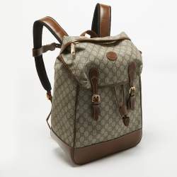 Gucci Brown/Beige GG Supreme Canvas Medium Interlocking G Backpack