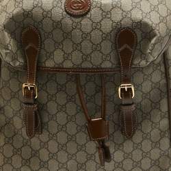 Gucci Brown/Beige GG Supreme Canvas Medium Interlocking G Backpack