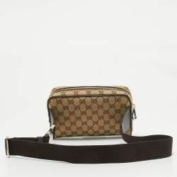 Gucci Beige/Brown GG Canvas and Leather Belt Bag