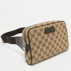 Gucci Beige/Brown GG Canvas and Leather Belt Bag