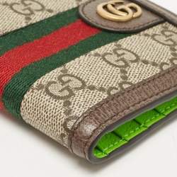 Gucci Beige/Ebony GG Supreme Canvas and Leather Ophidia Bifold Wallet