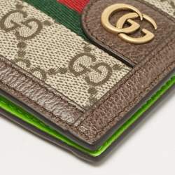 Gucci Beige/Ebony GG Supreme Canvas and Leather Ophidia Bifold Wallet