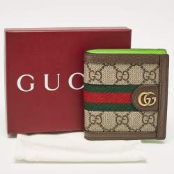 Gucci Beige/Ebony GG Supreme Canvas and Leather Ophidia Bifold Wallet