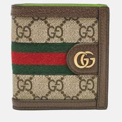 Gucci Beige/Ebony GG Supreme Canvas and Leather Ophidia Bifold Wallet
