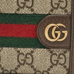 Gucci Beige/Ebony GG Supreme Canvas and Leather Ophidia Bifold Wallet