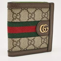 Gucci Beige/Ebony GG Supreme Canvas and Leather Ophidia Bifold Wallet