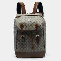 Gucci Brown/Beige GG Supreme Canvas Medium Interlocking G Backpack