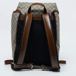 Gucci Brown/Beige GG Supreme Canvas Medium Interlocking G Backpack