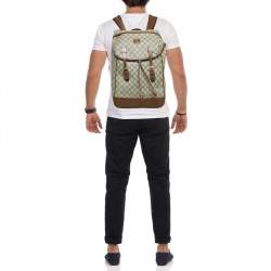 Gucci Brown/Beige GG Supreme Canvas Medium Interlocking G Backpack
