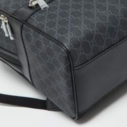 Gucci Black GG Supreme Canvas and Leather Backpack