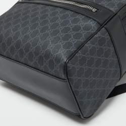Gucci Black GG Supreme Canvas and Leather Backpack