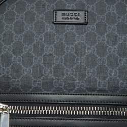 Gucci Black GG Supreme Canvas and Leather Backpack