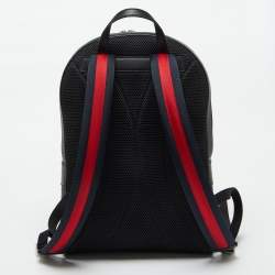 Gucci Black GG Supreme Canvas and Leather Backpack