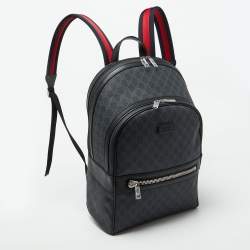 Gucci Black GG Supreme Canvas and Leather Backpack