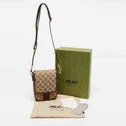 Gucci x Palace Beige/Ebony GG-P Canvas and Leather Messenger Bag