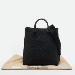 Pre Owned Gucci Black Rubber Effect Guccissima Leather Tote