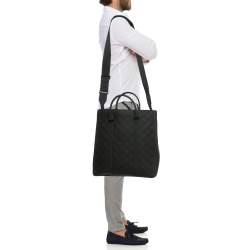 Pre Owned Gucci Black Rubber Effect Guccissima Leather Tote