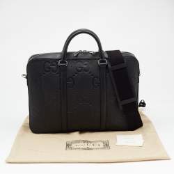 Gucci Black Jumboo GG Leather Briefcase