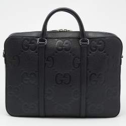 Gucci Black Jumboo GG Leather Briefcase