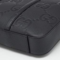 Gucci Black Jumboo GG Leather Briefcase