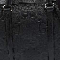 Gucci Black Jumboo GG Leather Briefcase