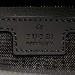 Pre Owned Gucci Black Rubber Effect Guccissima Leather Tote