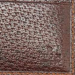 Gucci Dark Brown Leather Web Detail Card Case