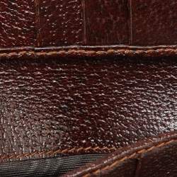 Gucci Dark Brown Leather Web Detail Card Case